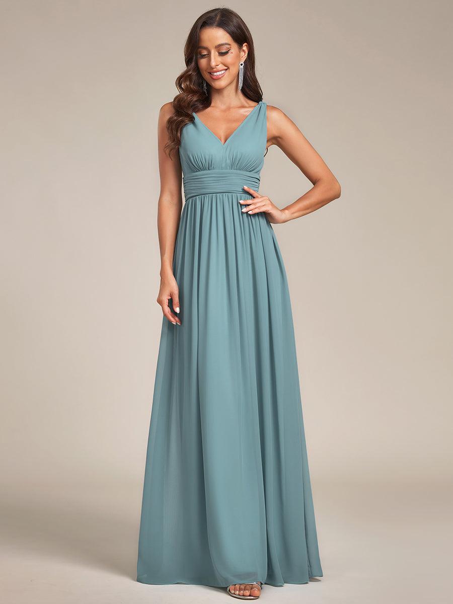 Vanessa | Sleeveless Pleated Party Dress with V-Neck