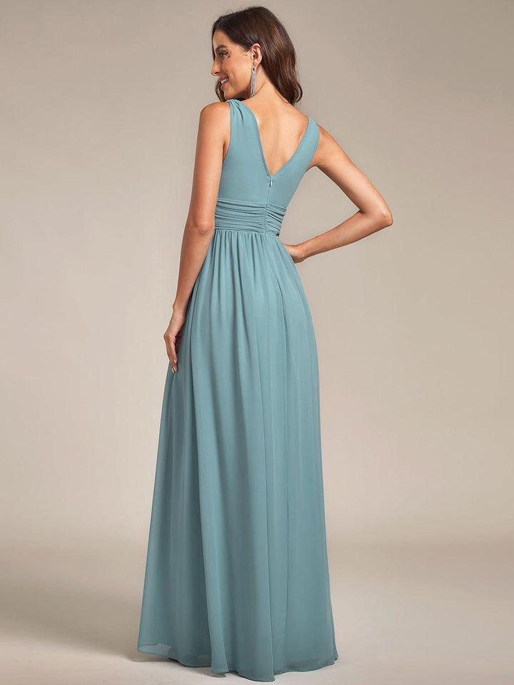 Vanessa | Sleeveless Pleated Party Dress with V-Neck