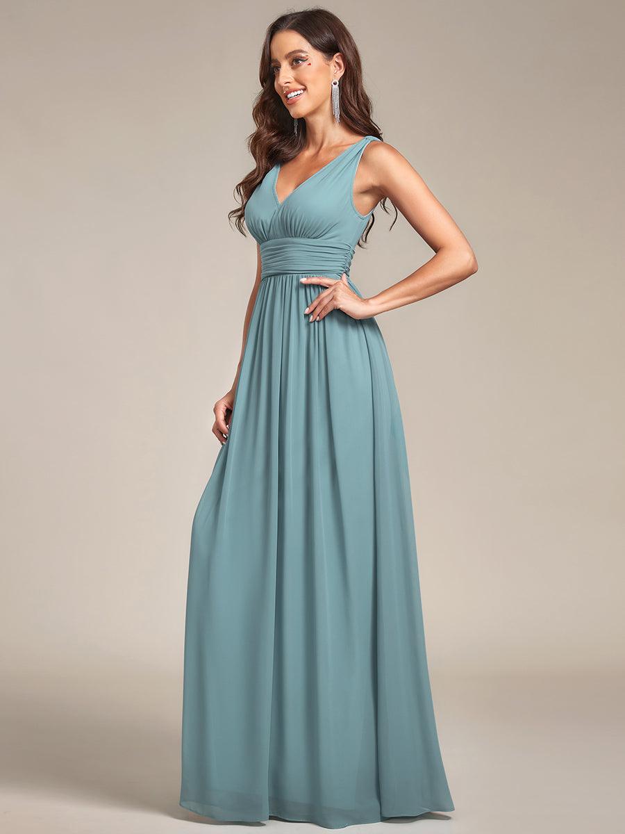 Vanessa | Sleeveless Pleated Party Dress with V-Neck