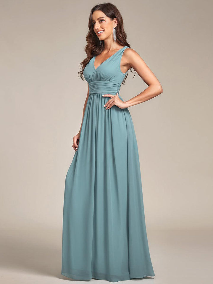 Vanessa | Sleeveless Pleated Party Dress with V-Neck
