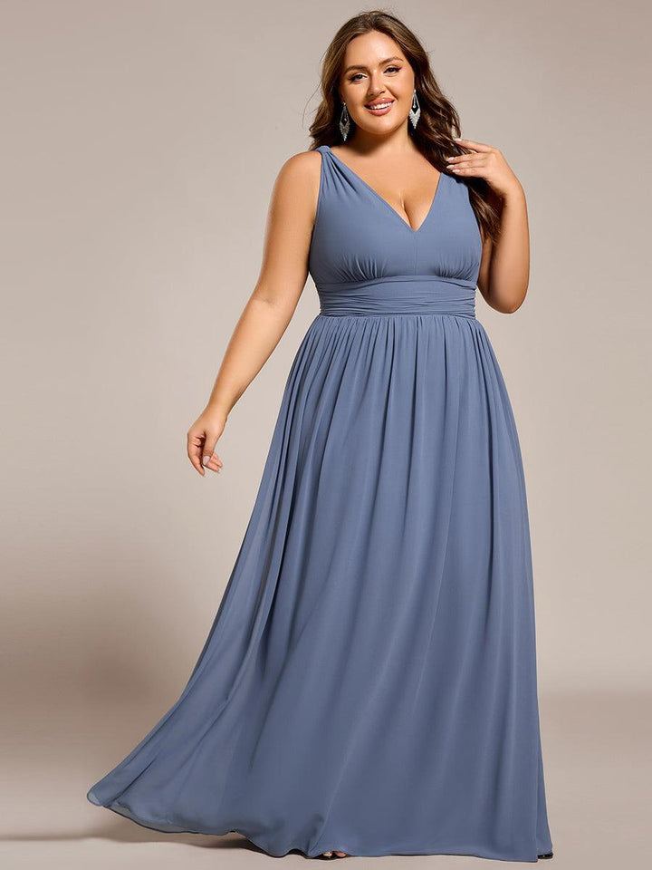 Vanessa | Sleeveless Pleated Party Dress with V-Neck