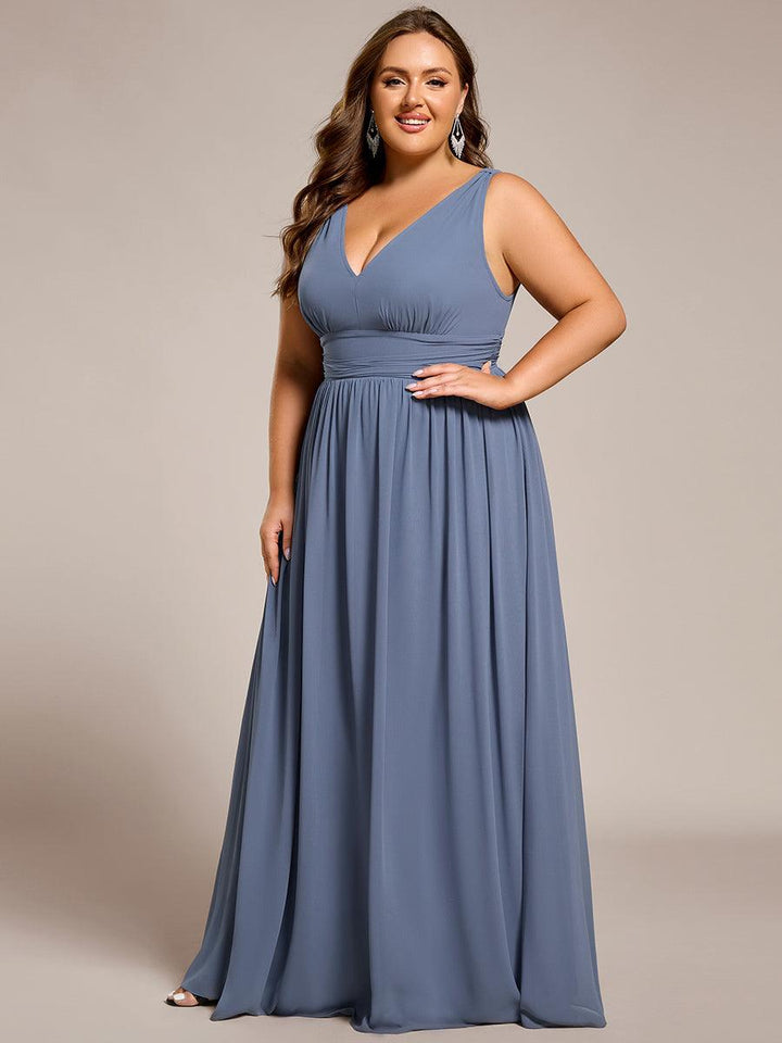 Vanessa | Sleeveless Pleated Party Dress with V-Neck
