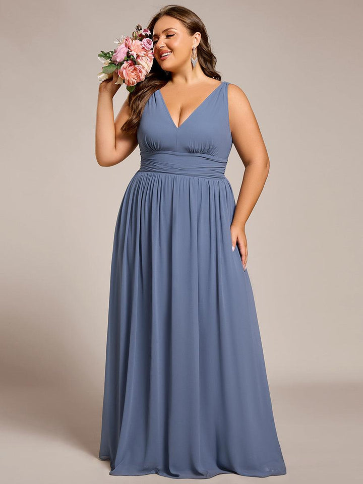 Vanessa | Sleeveless Pleated Party Dress with V-Neck