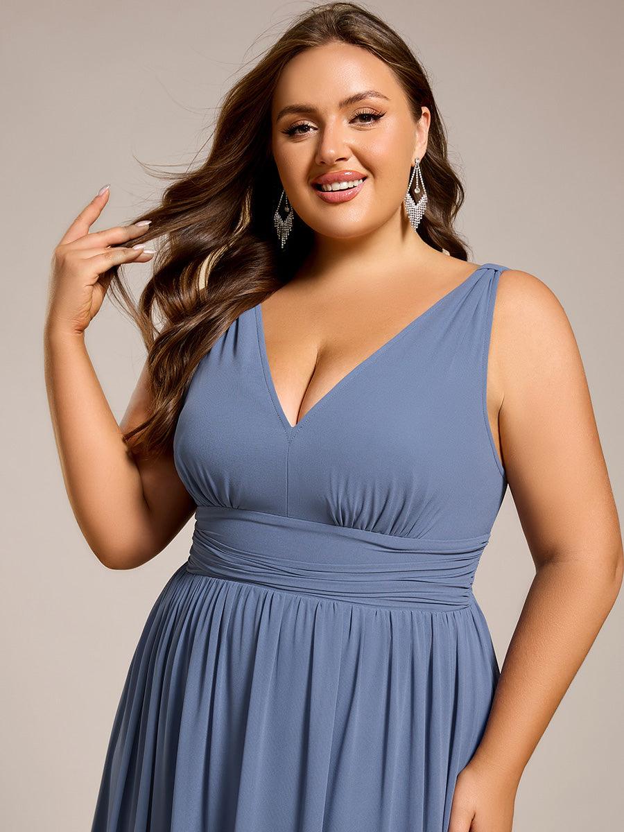 Vanessa | Sleeveless Pleated Party Dress with V-Neck
