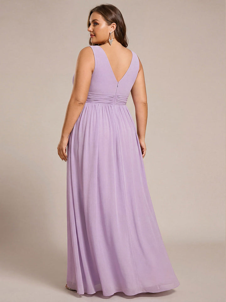 Vanessa | Sleeveless Pleated Party Dress with V-Neck
