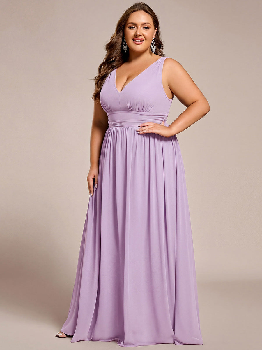 Vanessa | Sleeveless Pleated Party Dress with V-Neck