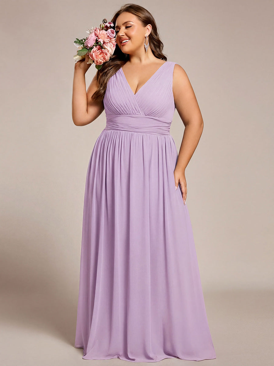Vanessa | Sleeveless Pleated Party Dress with V-Neck