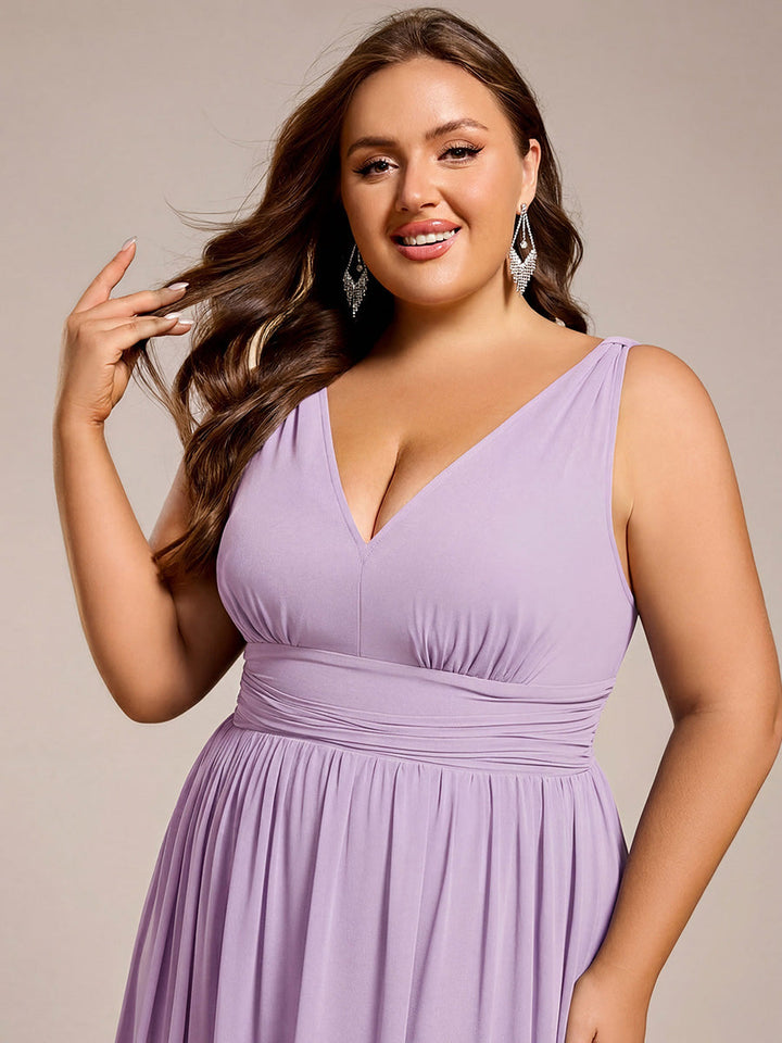 Vanessa | Sleeveless Pleated Party Dress with V-Neck