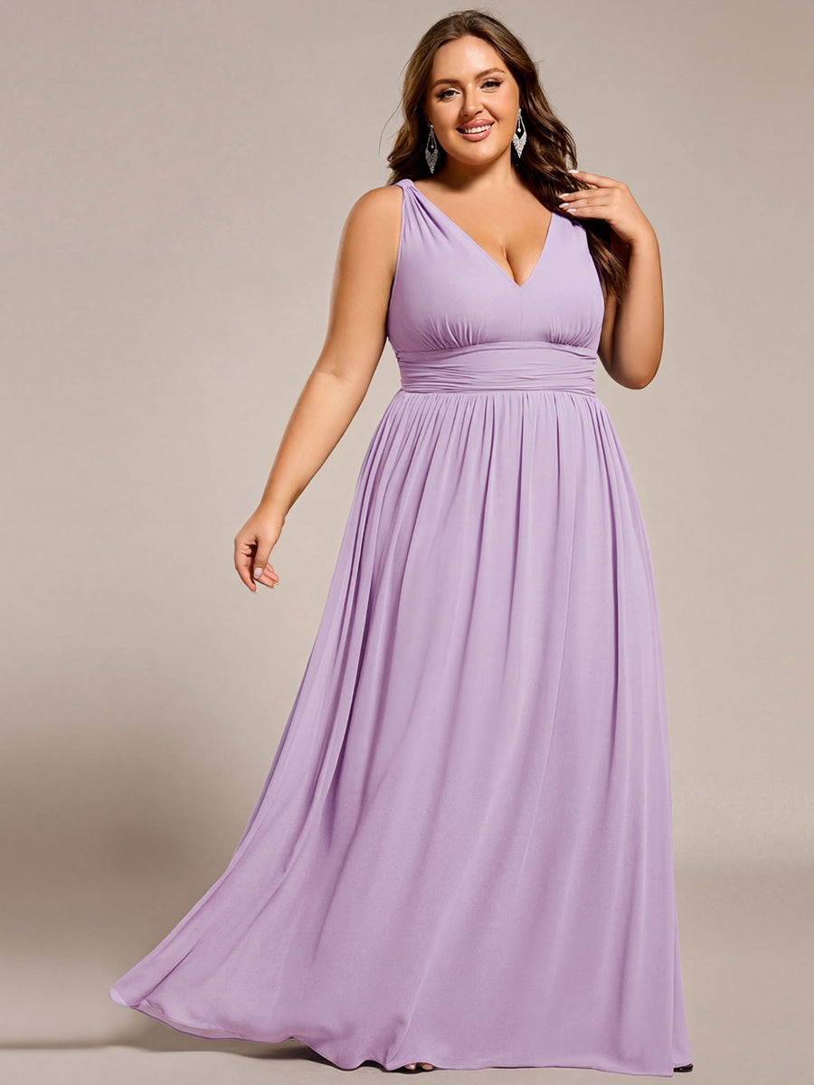 Vanessa | Sleeveless Pleated Party Dress with V-Neck