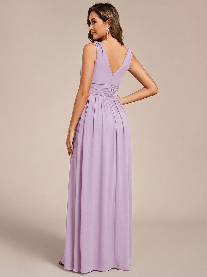 Vanessa | Sleeveless Pleated Party Dress with V-Neck
