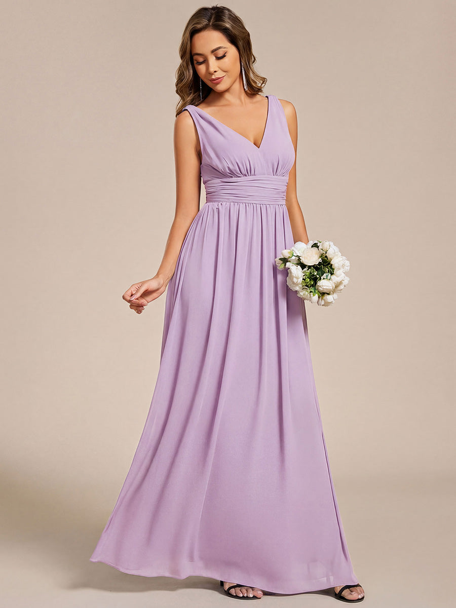 Vanessa | Sleeveless Pleated Party Dress with V-Neck