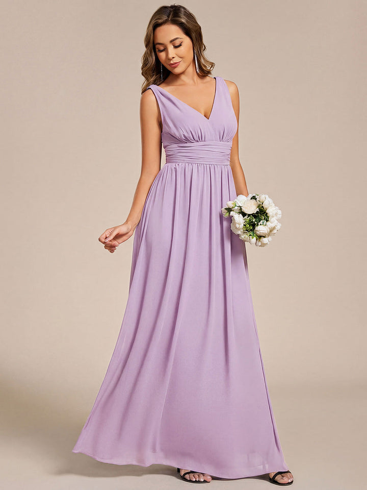 Vanessa | Sleeveless Pleated Party Dress with V-Neck
