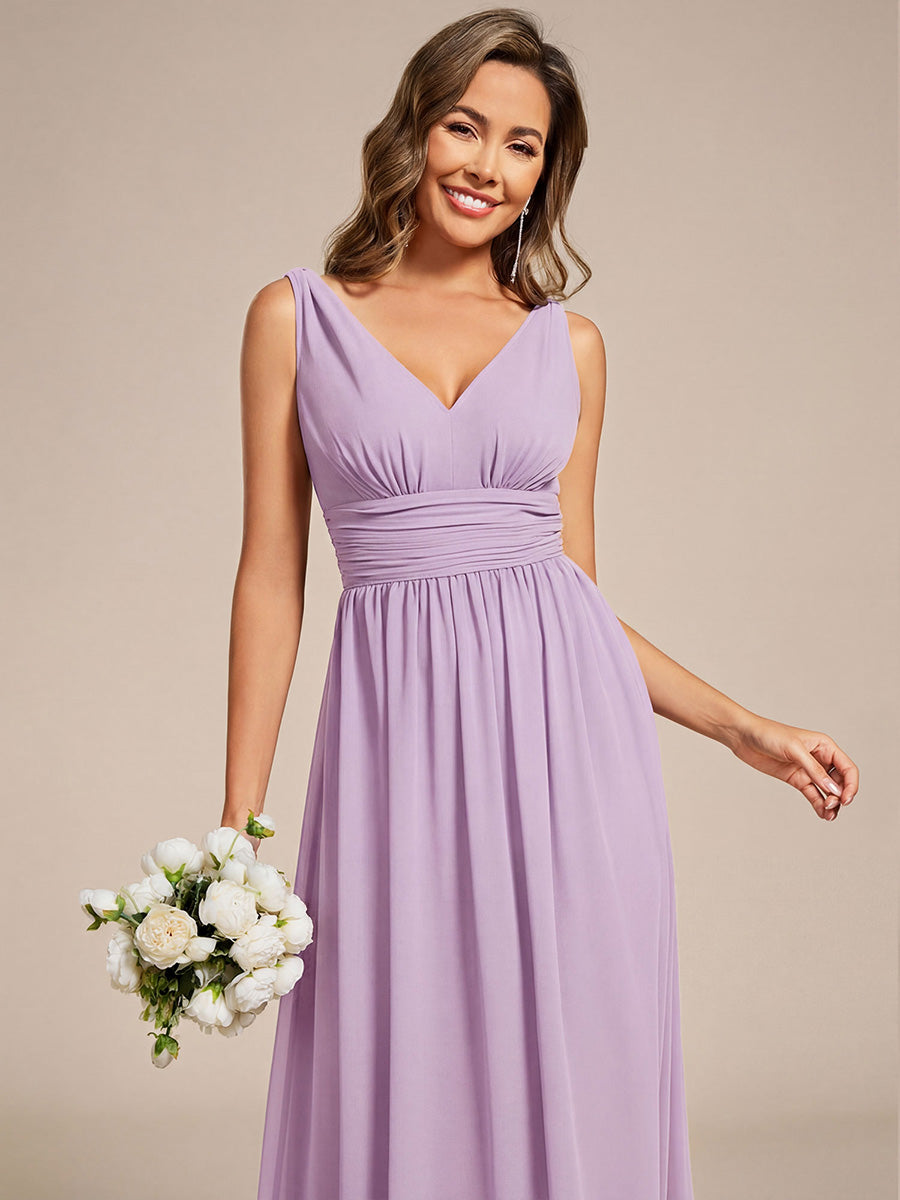 Vanessa | Sleeveless Pleated Party Dress with V-Neck