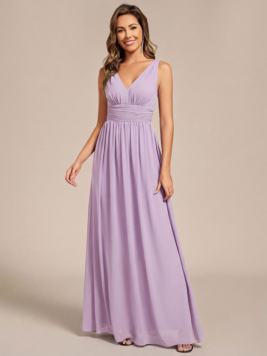 Vanessa | Sleeveless Pleated Party Dress with V-Neck