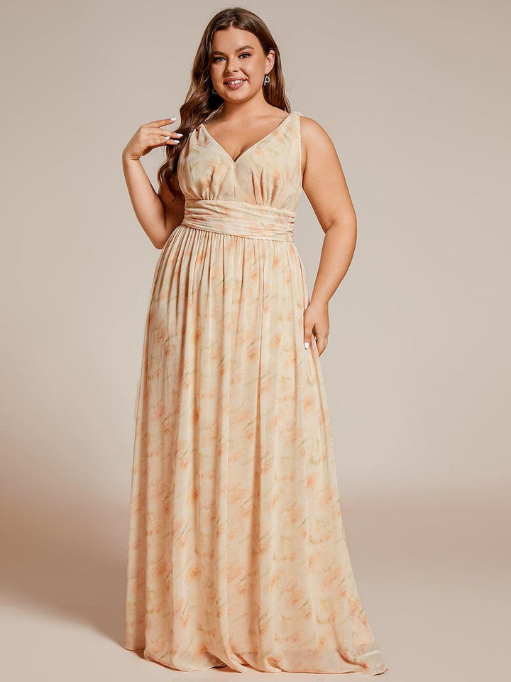Vanessa | Sleeveless Pleated Party Dress with V-Neck