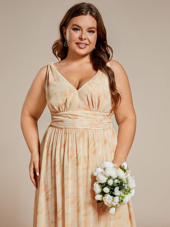 Vanessa | Sleeveless Pleated Party Dress with V-Neck