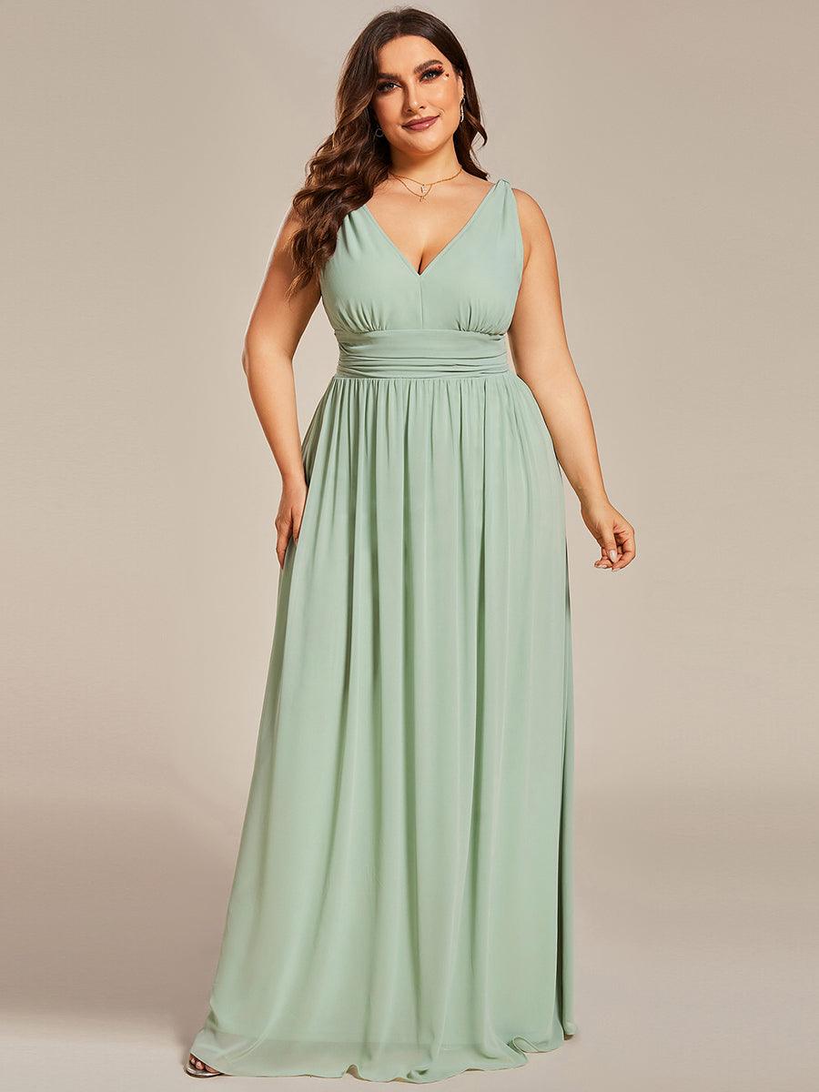 Vanessa | Sleeveless Pleated Party Dress with V-Neck