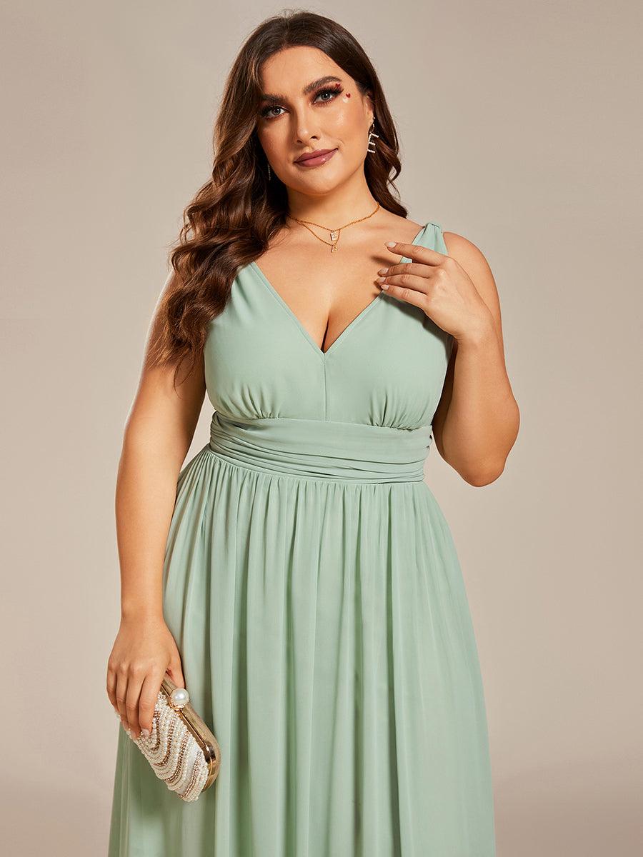 Vanessa | Sleeveless Pleated Party Dress with V-Neck
