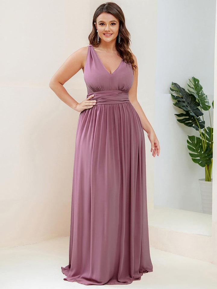 Vanessa | Sleeveless Pleated Party Dress with V-Neck