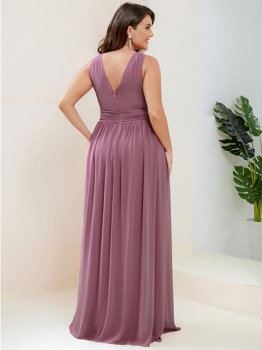Vanessa | Sleeveless Pleated Party Dress with V-Neck