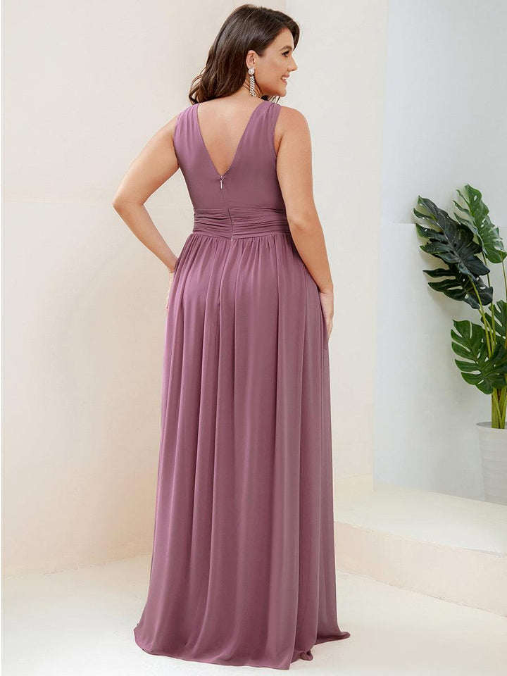 Vanessa | Sleeveless Pleated Party Dress with V-Neck