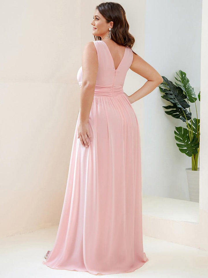 Vanessa | Sleeveless Pleated Party Dress with V-Neck