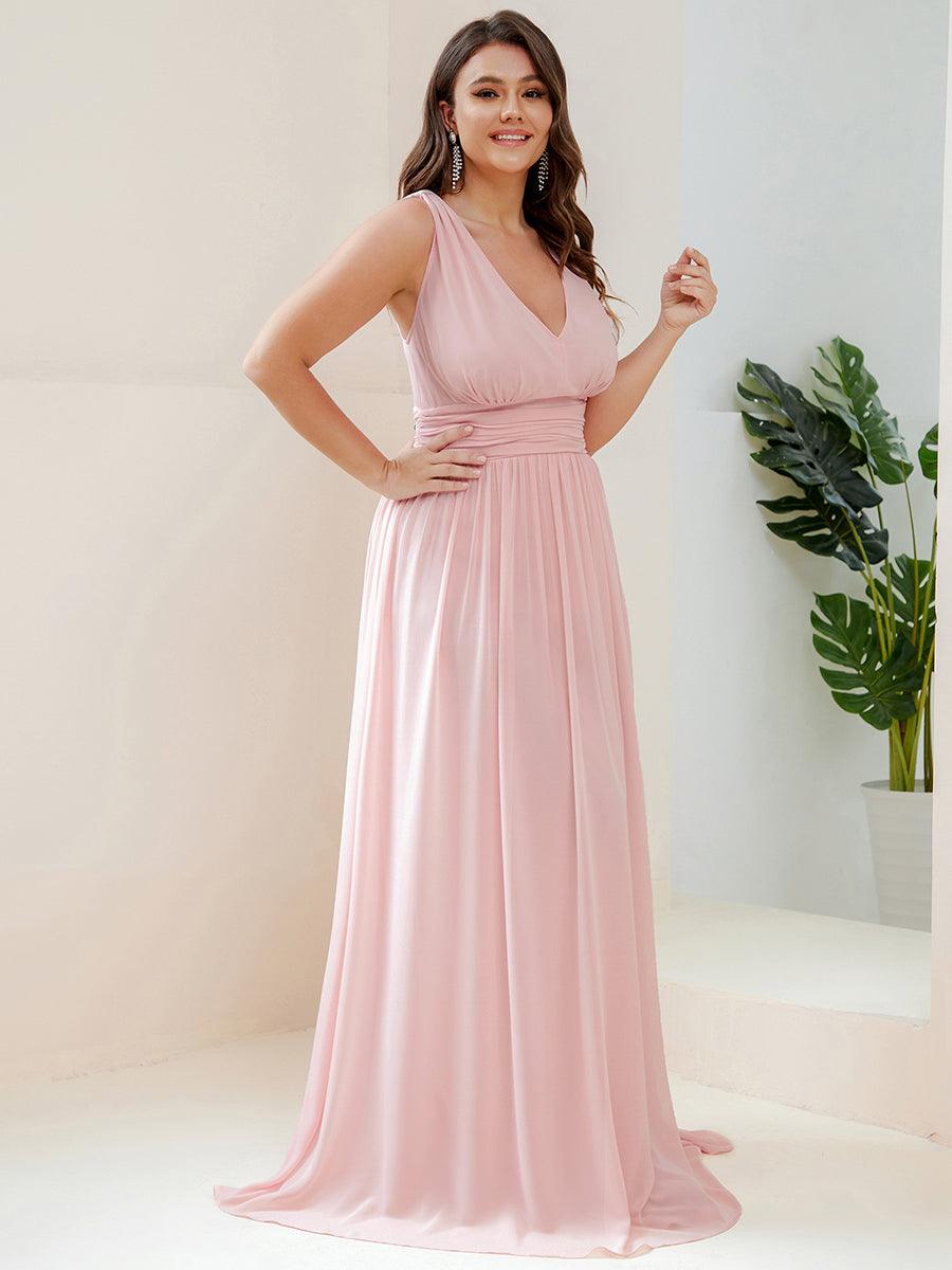 Vanessa | Sleeveless Pleated Party Dress with V-Neck