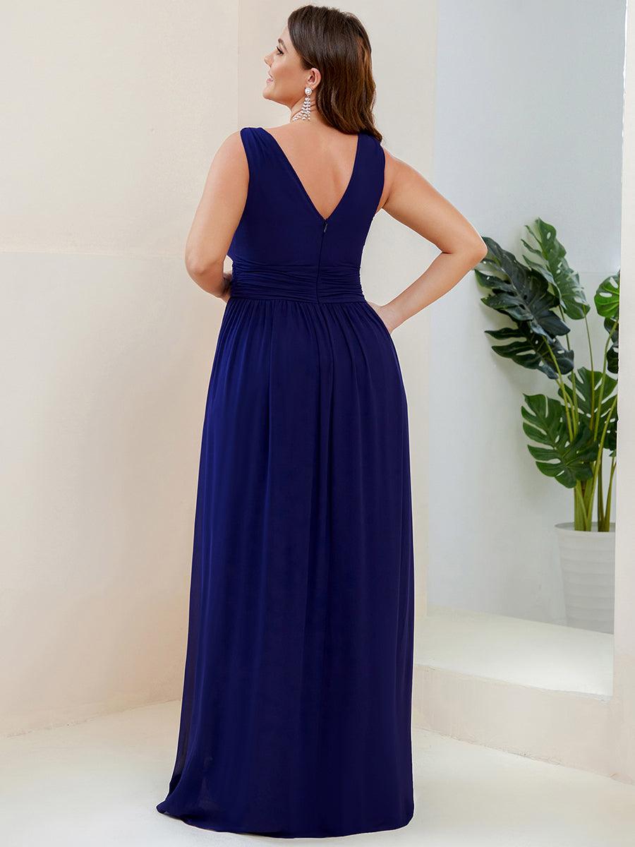 Vanessa | Sleeveless Pleated Party Dress with V-Neck