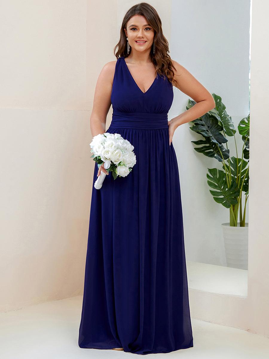 Vanessa | Sleeveless Pleated Party Dress with V-Neck