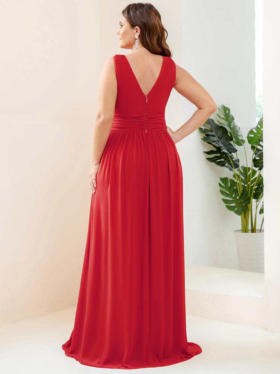 Vanessa | Sleeveless Pleated Party Dress with V-Neck