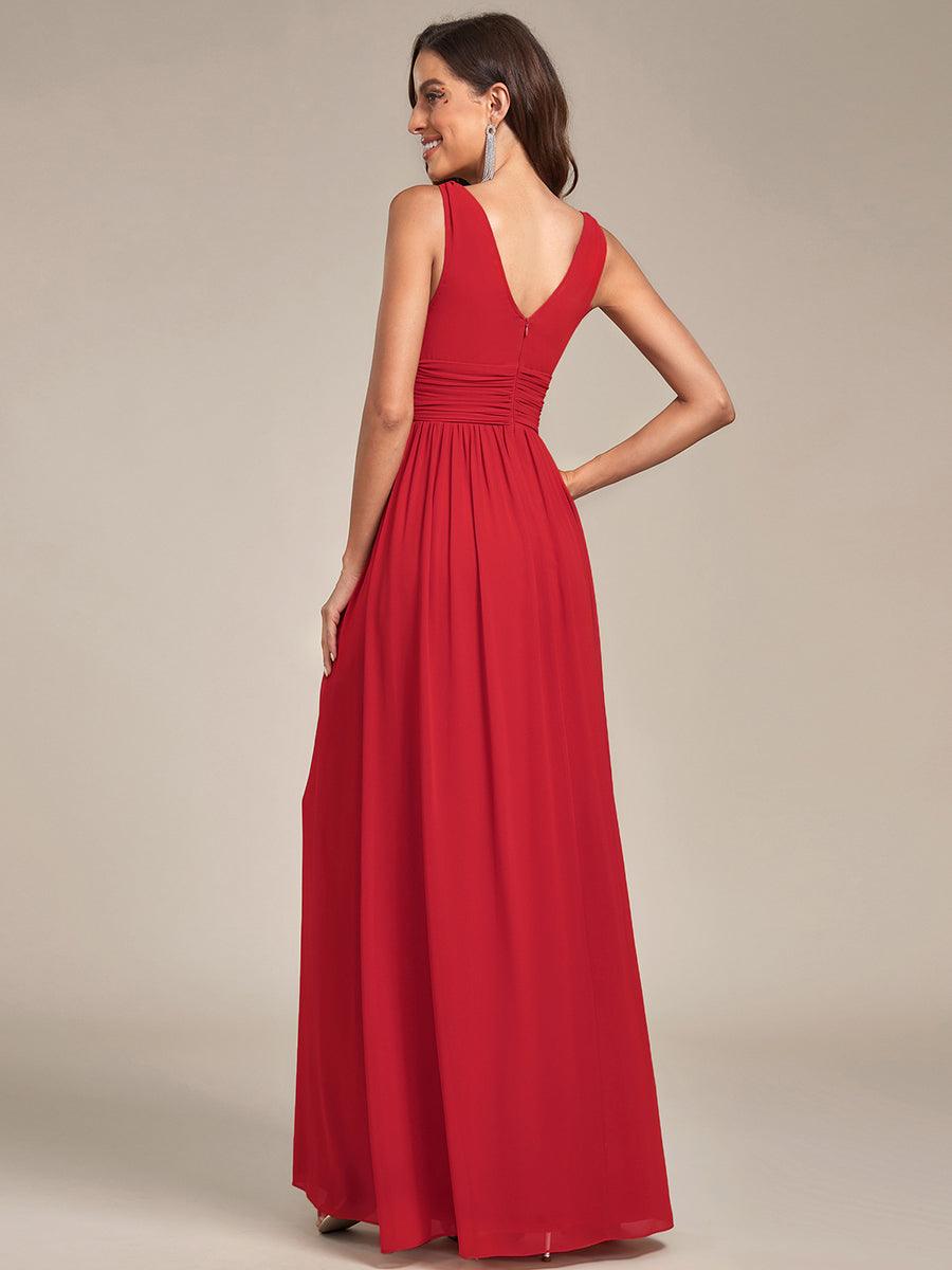 Vanessa | Sleeveless Pleated Party Dress with V-Neck