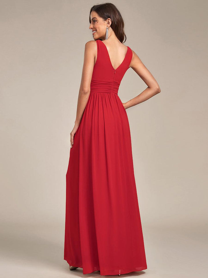 Vanessa | Sleeveless Pleated Party Dress with V-Neck