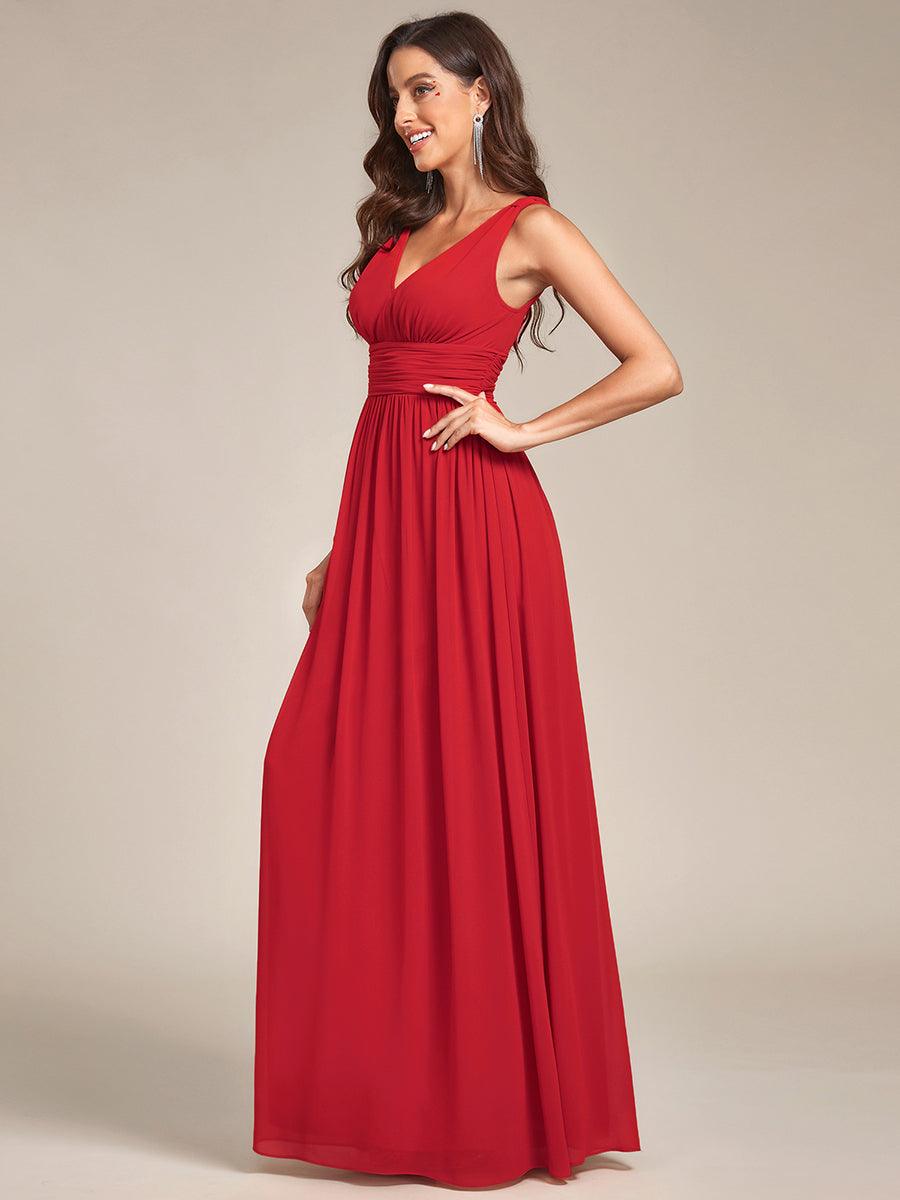 Vanessa | Sleeveless Pleated Party Dress with V-Neck