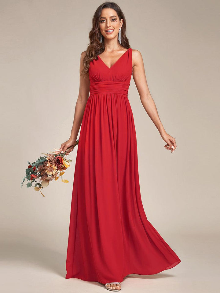 Vanessa | Sleeveless Pleated Party Dress with V-Neck