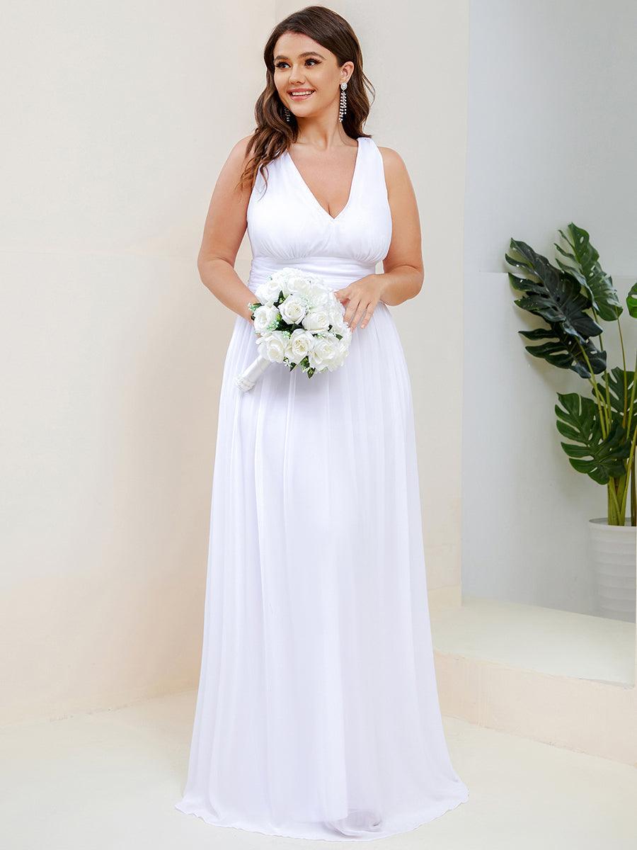 Vanessa | Sleeveless Pleated Party Dress with V-Neck