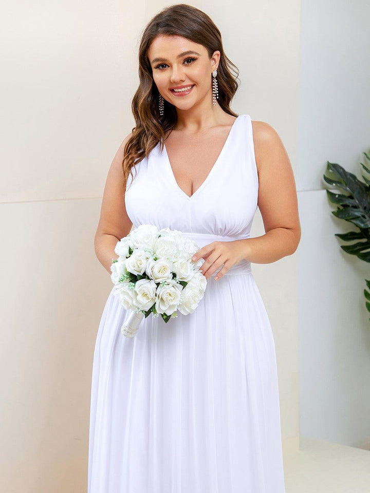 Vanessa | Sleeveless Pleated Party Dress with V-Neck