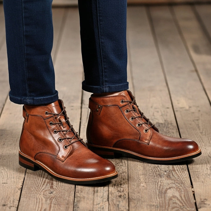 Caleb - Retro Round Toe Boots