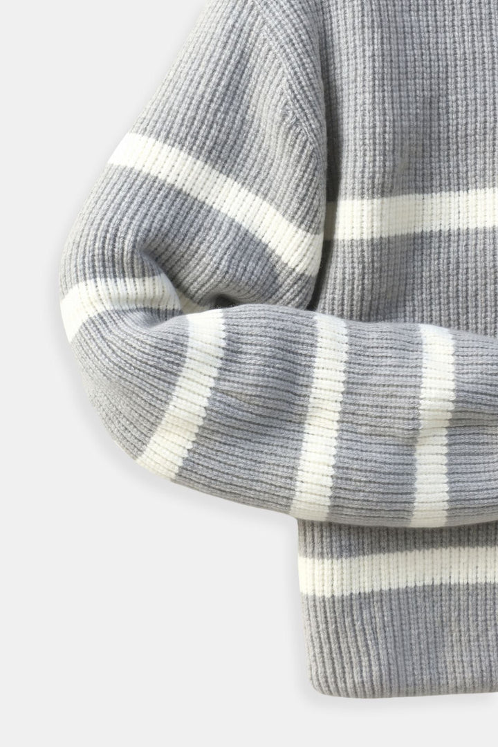 Neil - Striped Half-Zip Sweater