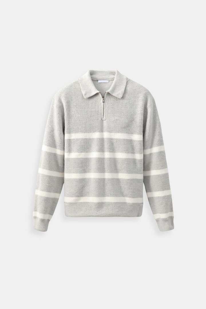 Neil - Striped Half-Zip Sweater