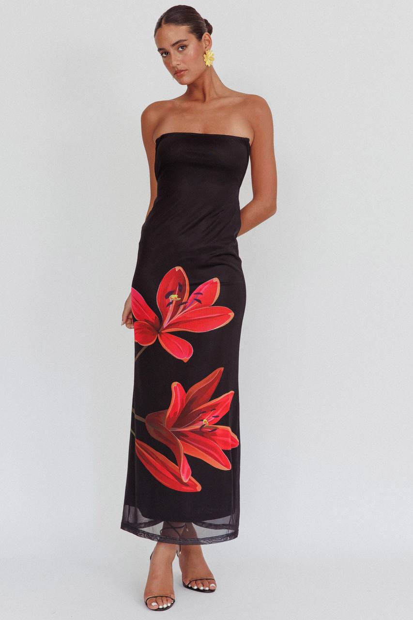 Josephine | Strapless Floral Dress