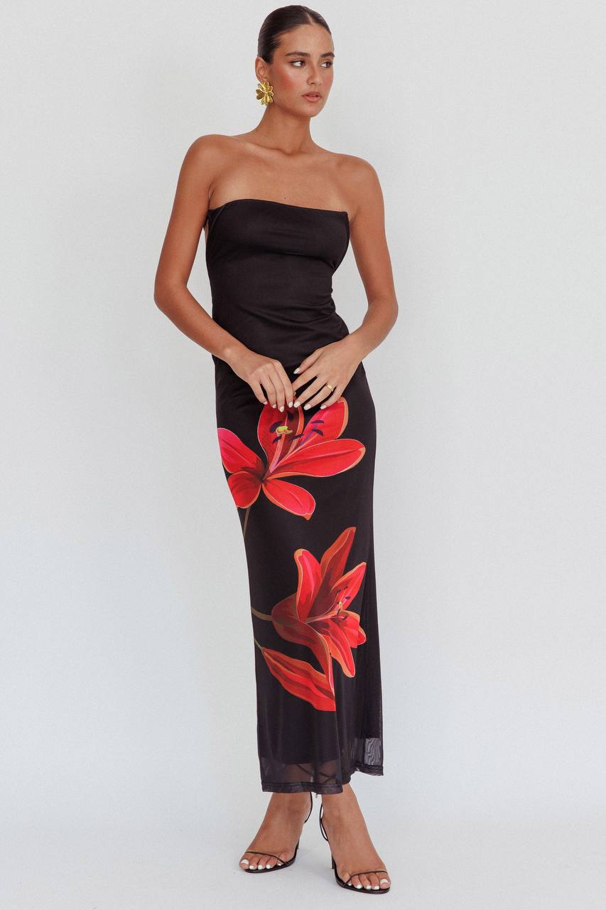 Josephine | Strapless Floral Dress