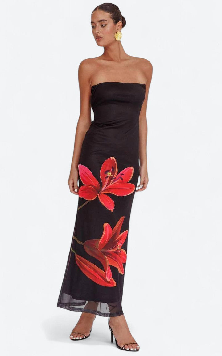 Josephine | Strapless Floral Dress