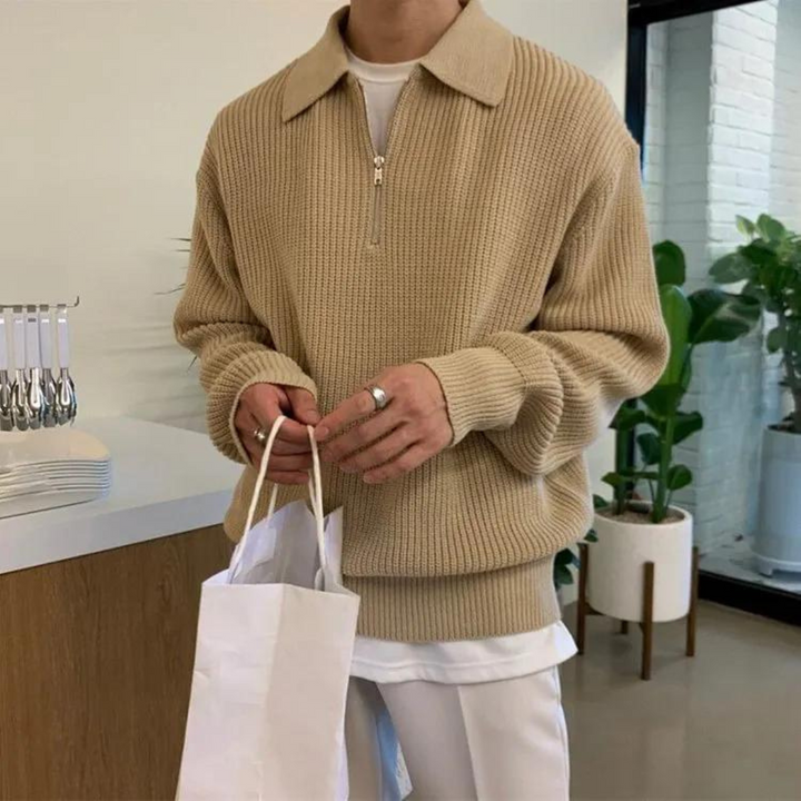 Nathan - Mixed Knit Pullover