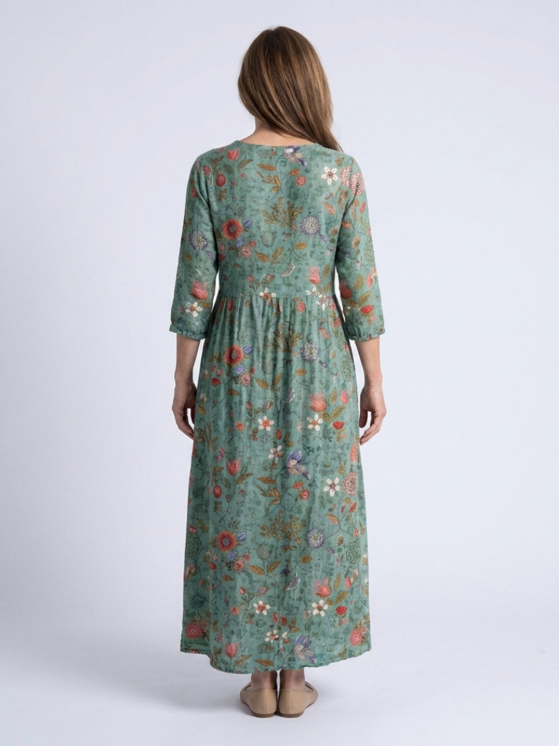 Morgan | Floral Maxi Dress with V-Neck and Three-Quarter Sleeves