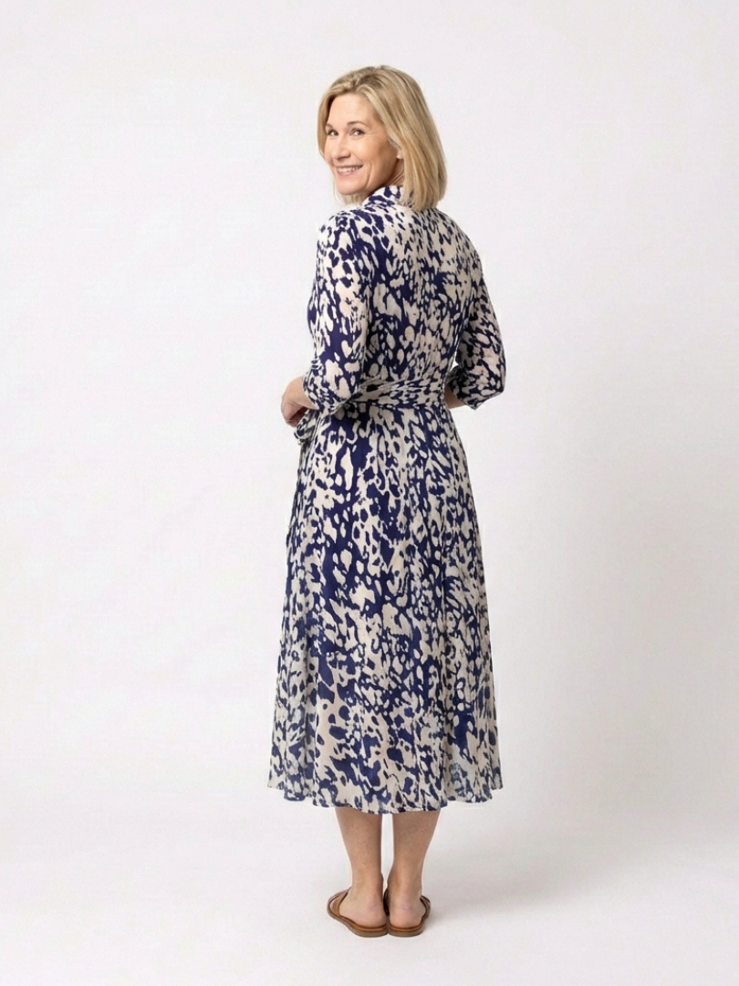 Brianna | Long Sleeve Midi Dress with Belt