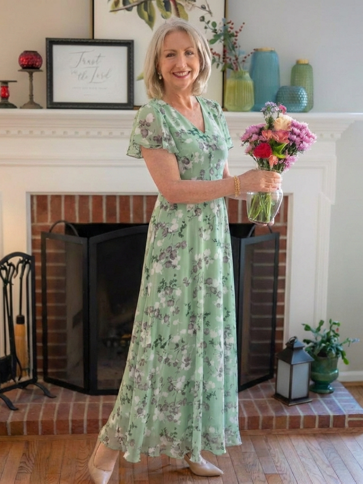 Paige | Maxi Dress in Floral Chiffon