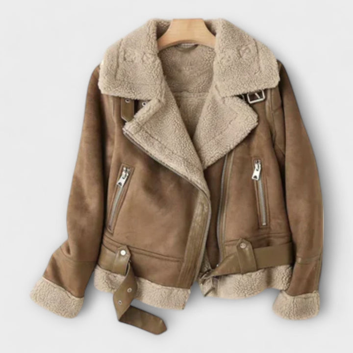 Katerina | Suede Aviator Jacket