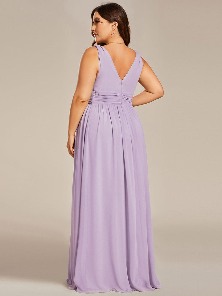 Vanessa | Sleeveless Pleated Party Dress with V-Neck