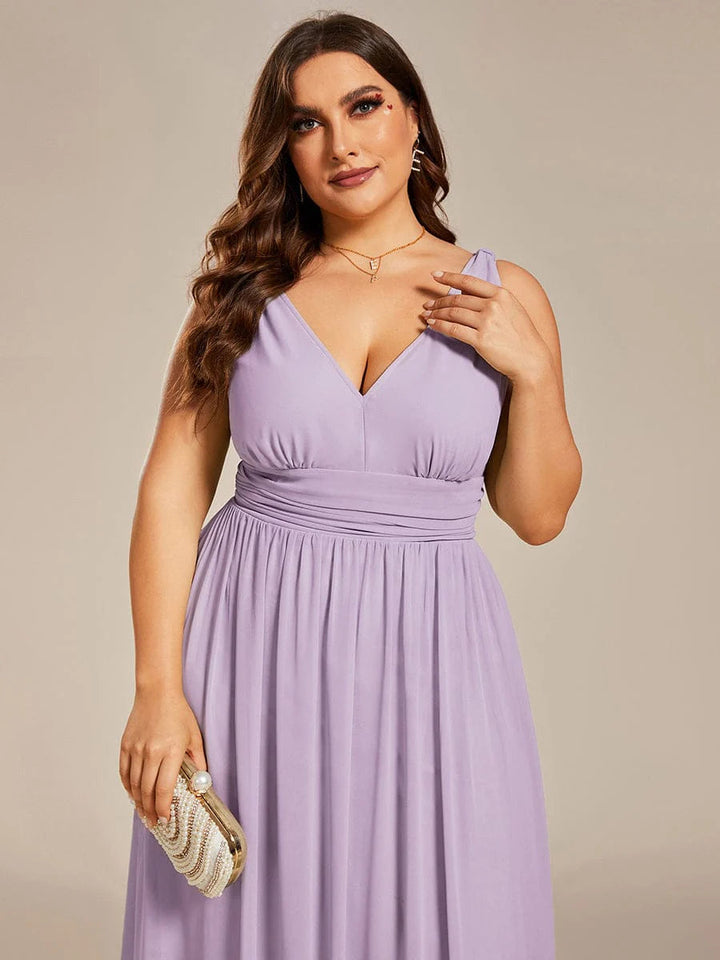 Vanessa | Sleeveless Pleated Party Dress with V-Neck