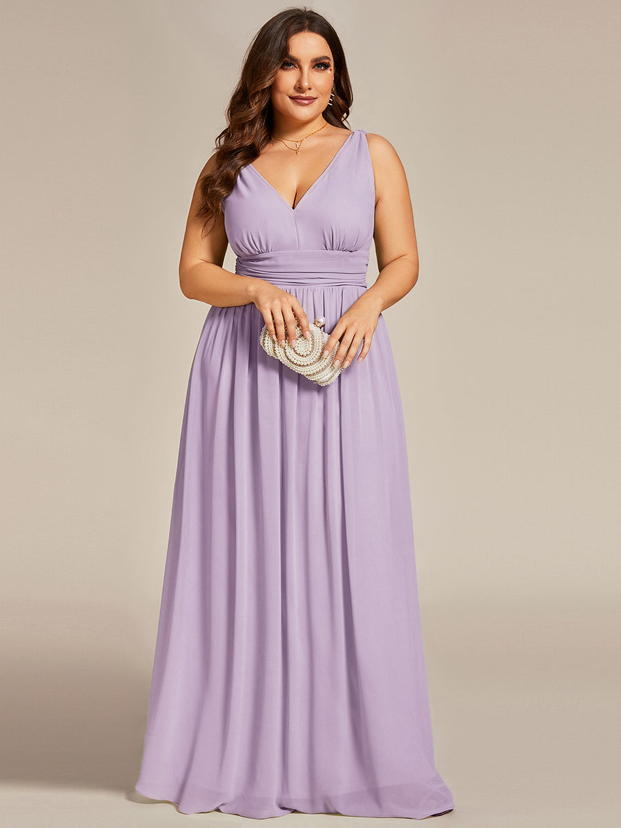 Vanessa | Sleeveless Pleated Party Dress with V-Neck